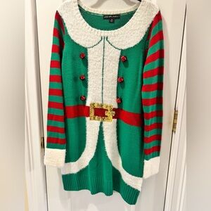 NWOT Elf Ugly Christmas Sweater Dress, Size M